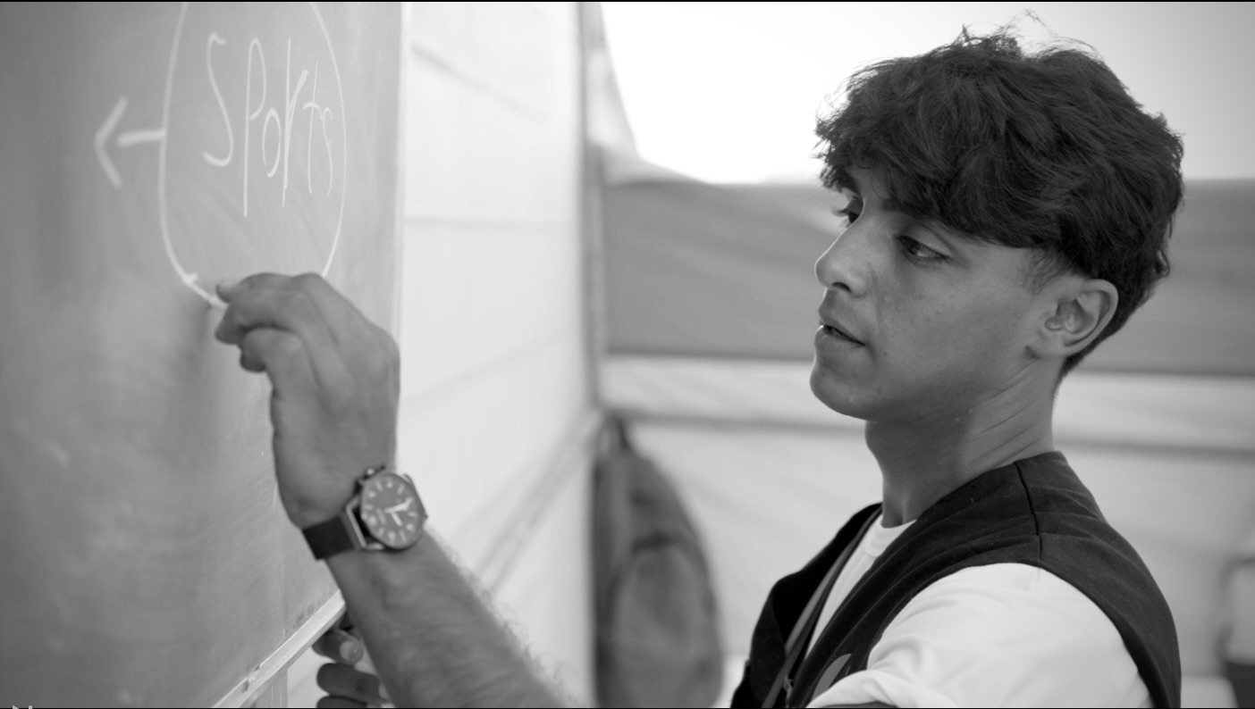 Writing on a chalkboard